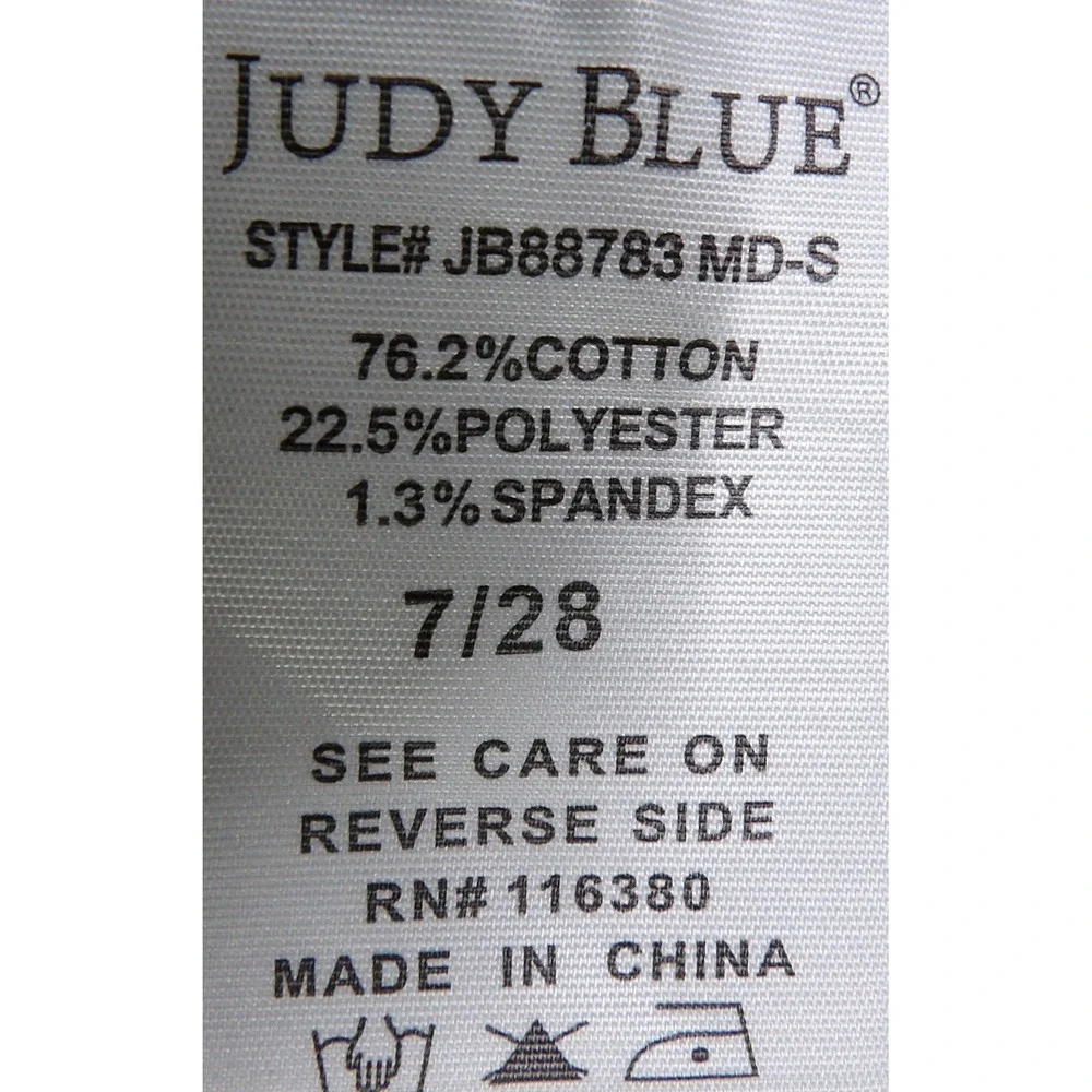 Judy Blue Bootcut Jeans Women 7/28 Short Blue Denim Stretch Tummy Control Flared